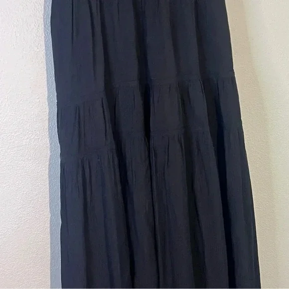 Blu Pepper Small Black V-Neck Spaghetti Strap Tiered Maxi Dress NWOT - Picture 5 of 12